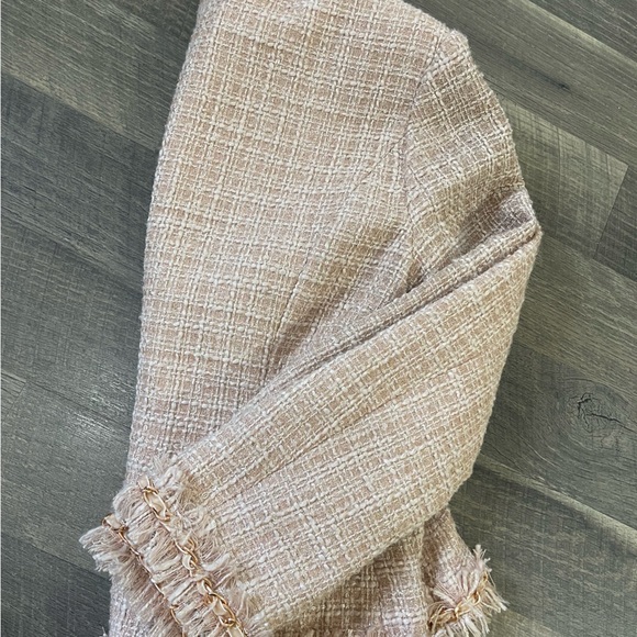 Boston Proper Tweed Blazer Jacket, Light Pink, Lined, Size 6 - Picture 6 of 6